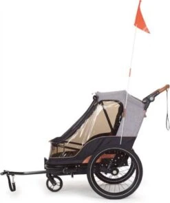 Bobike 2-in-1 Fietskar En Wandelwagen - Zwart/bruin -Fietsen Kortingswinkel 1005x1200 2
