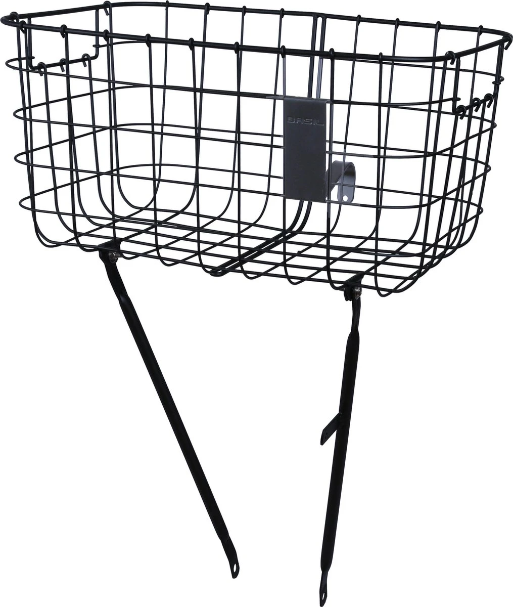 Basil Robin Fietsmand - Voor - Inclusief Bevestigingsmateriaal - Zwart 1 Basil Robin Fietsmand - Voor - Inclusief Bevestigingsmateriaal - Zwart