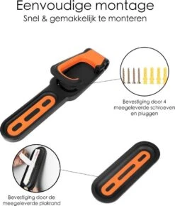 Fiets Ophangbeugel - Zwart / Oranje - Cycling WallMount - Muurhouder Fiets - Muurbeugel Wandhouder Wandbeugel - Muurbevestiging Ophangsysteem - Muur Houder Fietsbeugel Fietshaak -Fietsen Kortingswinkel 1023x1200 1