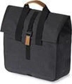 Basil GO Dubbele Fietstas - Zwart - 16 Liter -Fietsen Kortingswinkel 1030x1200