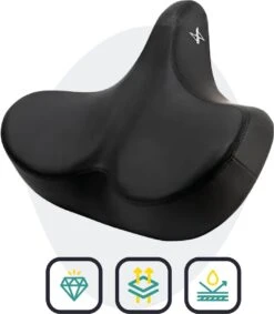 Voltano City XXXL Fietszadel – Unisex Extra Breed Fietszadel – Tegen Zadelpijn – 100% Waterdicht – Incl. Gratis Zadelstrop - Zwart -Fietsen Kortingswinkel 1048x1200 1