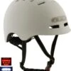 Sajan Fietshelm - Skatehelm - Helm Mat-Wit - LED Verlichting - Maat-S