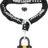 VINZ Trivor ART 4 Kettingslot - 120 Cm Motorslot Van Gehard Staal Met Ring / Scooterslot Met Hangslot / Schijfremslot