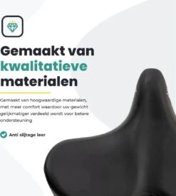 Voltano City XXXL Fietszadel – Unisex Extra Breed Fietszadel – Tegen Zadelpijn – 100% Waterdicht – Incl. Gratis Zadelstrop - Zwart -Fietsen Kortingswinkel 1075x1200 3