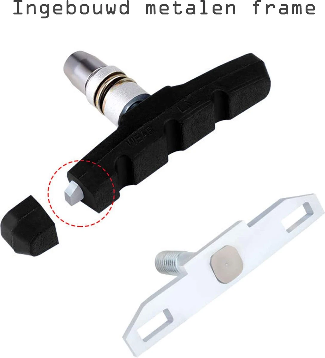 4 Set Universele Rubberen Fiets V Remblokken Set - 4 Paar – 8 Stuks – 70mm | Rubber Remblokjes | Fietsen Remblok | Remblokkenset | Remblokset Geschikt Voor Mountainbike, Stadsfiets, Vouwfiets En Tourfiets 2 4 Set Universele Rubberen Fiets V Remblokken Set - 4 Paar – 8 Stuks – 70mm | Rubber Remblokjes | Fietsen Remblok | Remblokkenset | Remblokset Geschikt Voor Mountainbike, Stadsfiets, Vouwfiets En Tourfiets - Afbeelding 2