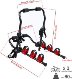 Samger Fietsendrager - 3 Fietsen, Ook Elektrisch, Zonder Trekhaak - Draagkracht 60kg - Ideaal Voor Achterklep Auto! -Fietsen Kortingswinkel 1094x1200 3
