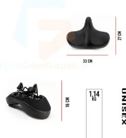 Voltano City XXXL Fietszadel – Unisex Extra Breed Fietszadel – Tegen Zadelpijn – 100% Waterdicht – Incl. Gratis Zadelstrop - Zwart -Fietsen Kortingswinkel 1099x1200 2