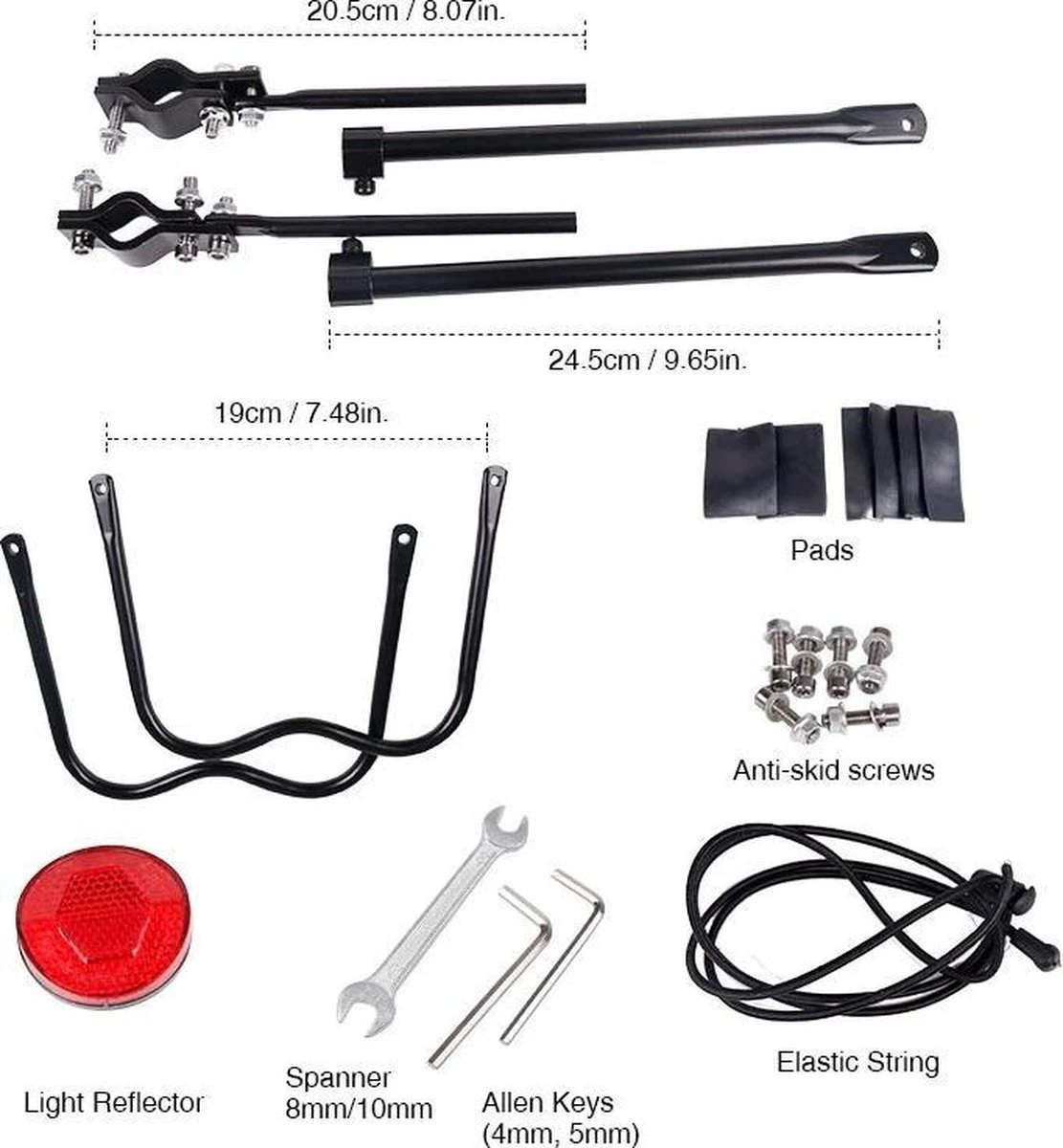 Merkloos Bagagedrager Fiets - Bagagerek Met Zadelpenbevestiging - Aluminium - Zwart - Geschikt Voor Mountainbike & Racefiets 7 Merkloos Bagagedrager Fiets - Bagagerek Met Zadelpenbevestiging - Aluminium - Zwart - Geschikt Voor Mountainbike & Racefiets - Afbeelding 7