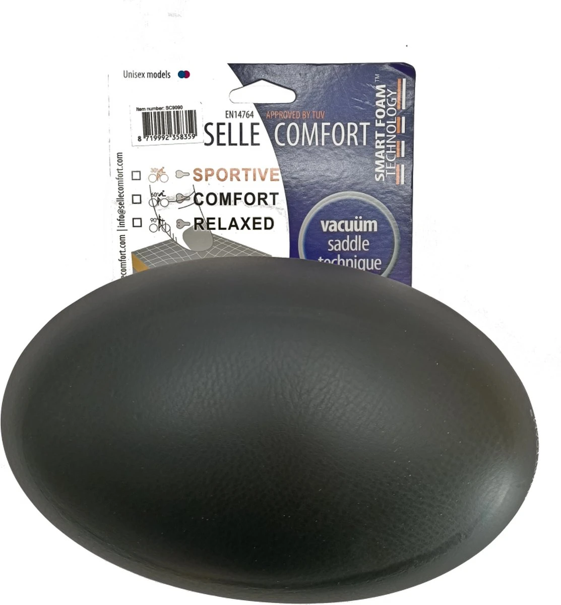 Selle Comfort Rok - Fietszadel - Met Smart Foam Techniek - Zwart - 23 CM 2 Selle Comfort Rok - Fietszadel - Met Smart Foam Techniek - Zwart - 23 CM - Afbeelding 2