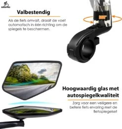BikePro Verstelbare Fietsspiegel Set Incl. Reflectoren - Links & Rechts - Achteruitkijkspiegel Fiets - Geschikt Voor E Bike, Fiets, Motor, Step -Fietsen Kortingswinkel 1138x1200 9