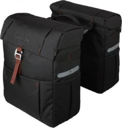 Gazelle Dubbele Fietstas 37 Liter Zwart/bruin