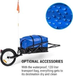 Klarfit Follower Fietsaanhanger Set - Fietskar 16" Luchtband - Aanhangwagen 35 Kg Belastbaarheid - Transporttas 120 Liter -Fietsen Kortingswinkel 1147x1200 3
