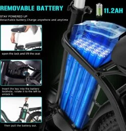 HITWAY Elektrische Fiets | 20" Opvouwbare Volwassen Vette Fiets | Batterij 36V/11,2Ah,Motor 250W, Max Bereik 35-90km | E Bike City -Fietsen Kortingswinkel 1149x1200 4