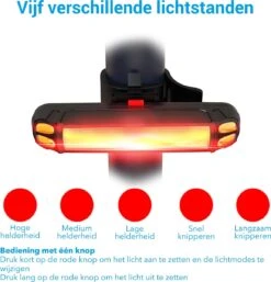TIGIOO Fietslamp - Fietslampjes Set Koplamp - Fietslamp Voorlicht & Achterlicht USB Oplaadbaar -Fietsen Kortingswinkel 1155x1200 6