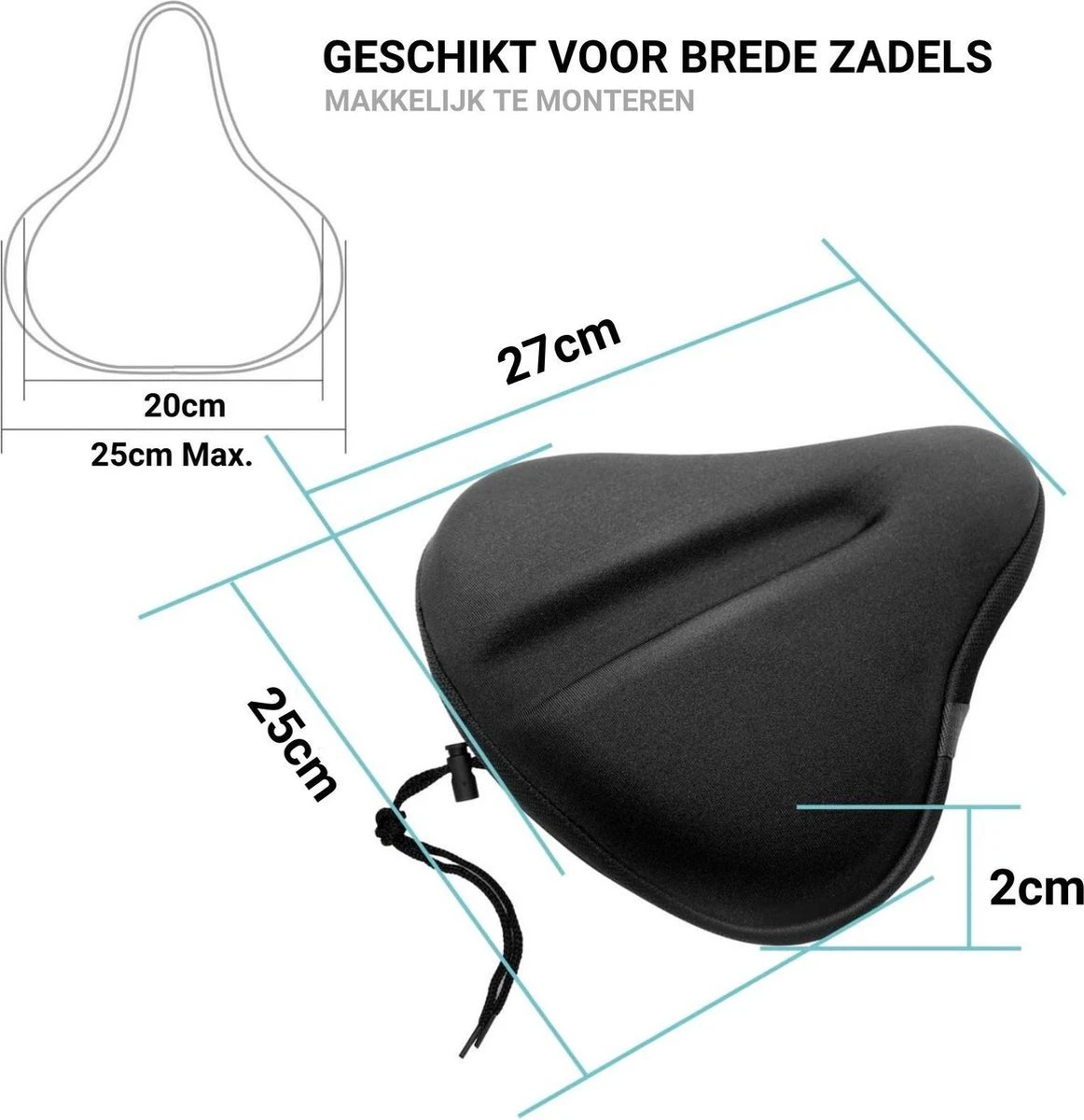 Smilegoods® Gel Zadelhoes Fiets 3D - Zadeldek - Zadelhoes Waterdicht - Zadeldek Fiets - Universeel Brede Zadels - Veiligheidsreflector Voor In Het Donker 10 Smilegoods® Gel Zadelhoes Fiets 3D - Zadeldek - Zadelhoes Waterdicht - Zadeldek Fiets - Universeel Brede Zadels - Veiligheidsreflector Voor In Het Donker - Afbeelding 10