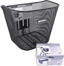 Basil Bremen Fietsmand - Voor - Staal - Inclusief Bevestigingssysteem - Zwart -Fietsen Kortingswinkel 1163x1200 1