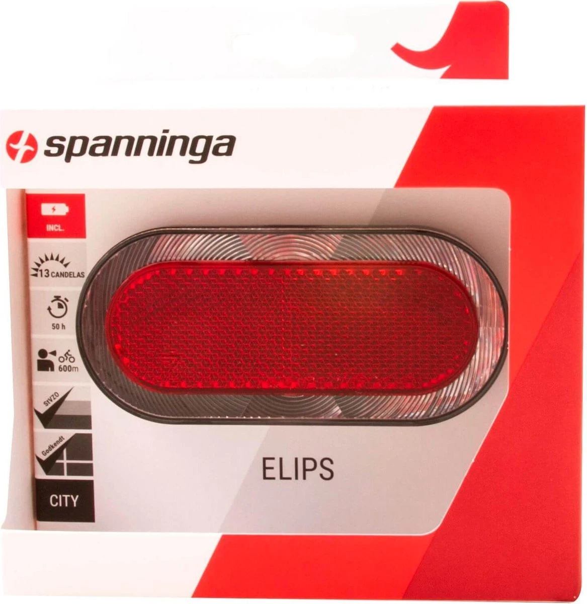 Spanninga Elips Fiets Achterlicht - Batterij 2 Spanninga Elips Fiets Achterlicht - Batterij - Afbeelding 2
