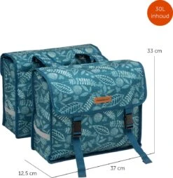 New Looxs Fiori Double Forest Dubbele Fietstas - 30 Liter - Blauw -Fietsen Kortingswinkel 1169x1200 1