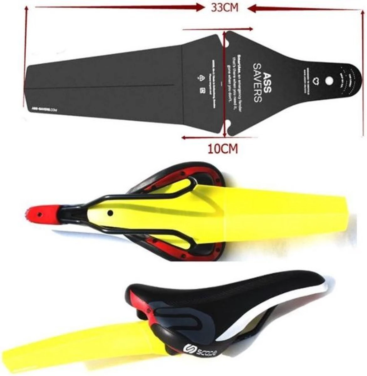 Ass Saver - Universeel Spatbord MTB - Mudguard - Zadel Spatbord Mountain Bike - Zwart 2 Ass Saver - Universeel Spatbord MTB - Mudguard - Zadel Spatbord Mountain Bike - Zwart - Afbeelding 2