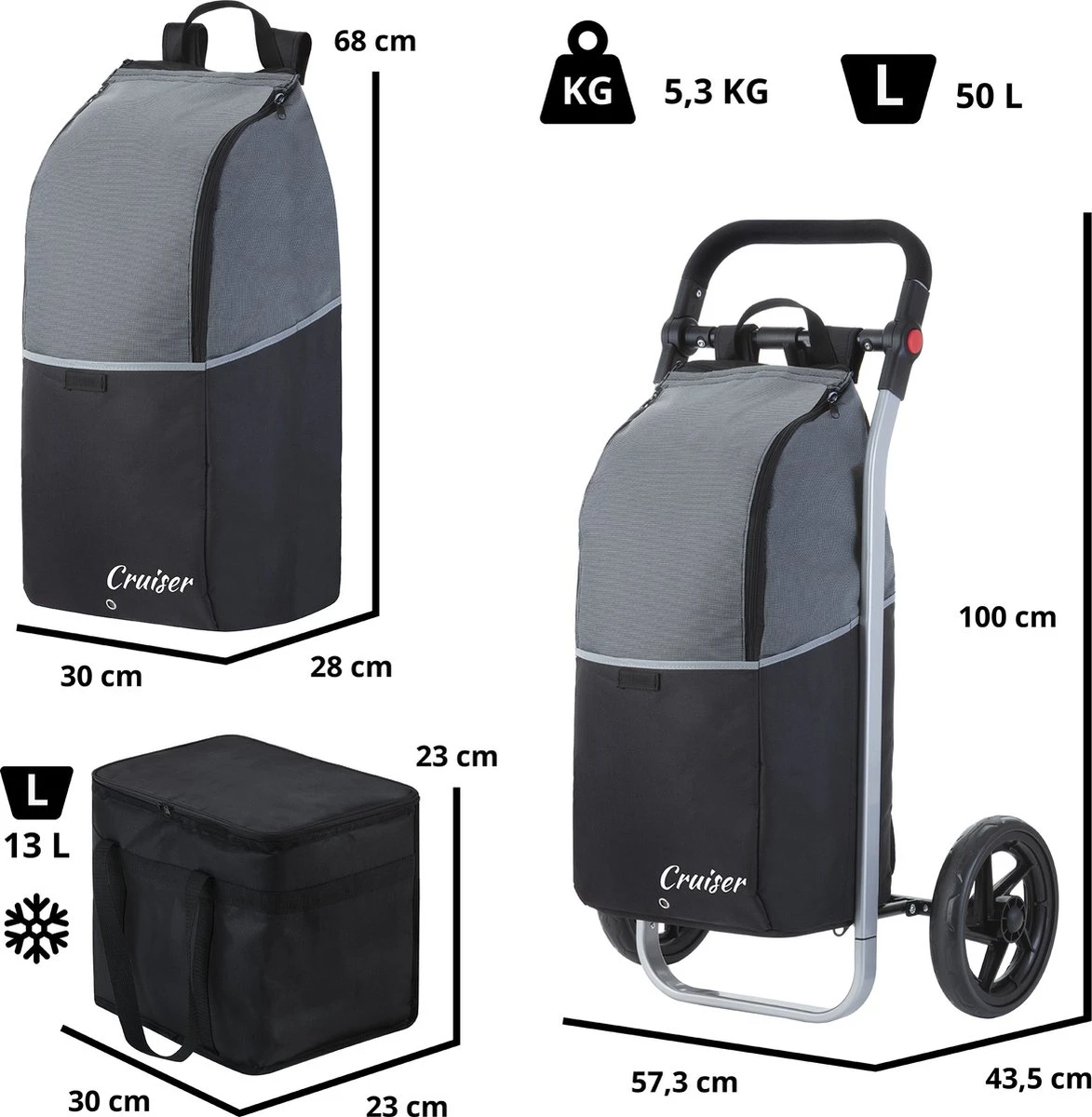 Shoppingcruiser 2 In 1 Boodschappentrolley Voor Achter De Fiets - Fietskar - Robuuste Boodschappenwagen - Allround Bagagekar 6 Shoppingcruiser 2 In 1 Boodschappentrolley Voor Achter De Fiets - Fietskar - Robuuste Boodschappenwagen - Allround Bagagekar - Afbeelding 6