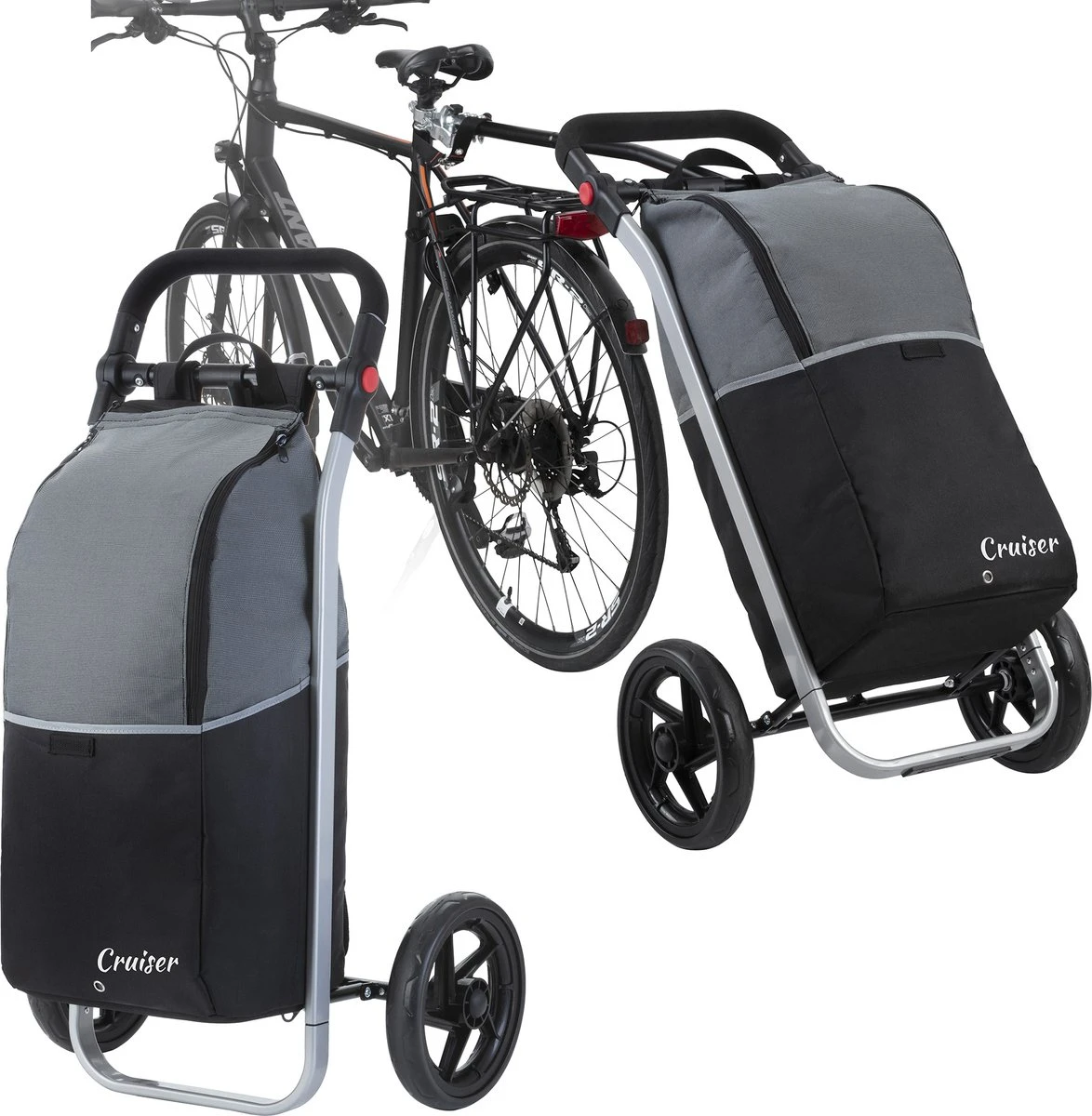 Shoppingcruiser 2 In 1 Boodschappentrolley Voor Achter De Fiets - Fietskar - Robuuste Boodschappenwagen - Allround Bagagekar 1 Shoppingcruiser 2 In 1 Boodschappentrolley Voor Achter De Fiets - Fietskar - Robuuste Boodschappenwagen - Allround Bagagekar