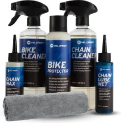 Velorest Total Bike Bundle - Fietsonderhoudsmiddelen - Fiets Reiniging & Onderhoud - Fietsreiniginsset - Fietsketting Reiniger Set - Kettingwax - Kettingolie Fiets - Ketting Reiniger Fiets - Chain Cleaner - Bike Cleaner - Showroom Ready