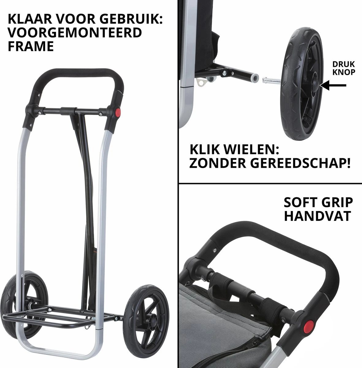 Shoppingcruiser 2 In 1 Boodschappentrolley Voor Achter De Fiets - Fietskar - Robuuste Boodschappenwagen - Allround Bagagekar 5 Shoppingcruiser 2 In 1 Boodschappentrolley Voor Achter De Fiets - Fietskar - Robuuste Boodschappenwagen - Allround Bagagekar - Afbeelding 5