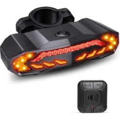 B-care Elektrische Fietsverlichting - Inclusief Afstandsbediening En Richtingaanwijzers - Fietsalarm - Anti Diefstal Alarm - Fiets Achterlicht - Fietsbel - Fiets Accessoires
