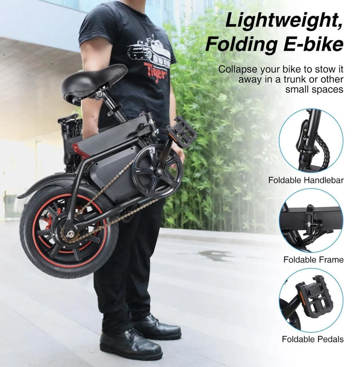 Windgoo B3 Elektrische Fiets Step Met Trapondersteuning - Zwart - 25 Km Per Uur - 350W - Geen Trappers 6 Windgoo B3 Elektrische Fiets Step Met Trapondersteuning - Zwart - 25 Km Per Uur - 350W - Geen Trappers - Afbeelding 6