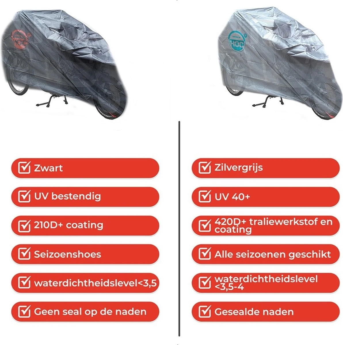 CUHOC Bakfietshoes Geschikt Voor Gazelle Makki Load - Zilver - Beschermhoes Bakfiets - DIAMOND Label 2 CUHOC Bakfietshoes Geschikt Voor Gazelle Makki Load - Zilver - Beschermhoes Bakfiets - DIAMOND Label - Afbeelding 2