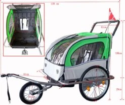 Fietskar Kind - Fietsaanhanger - Met Schokbreker - Blauw -Fietsen Kortingswinkel 1200x1008 4