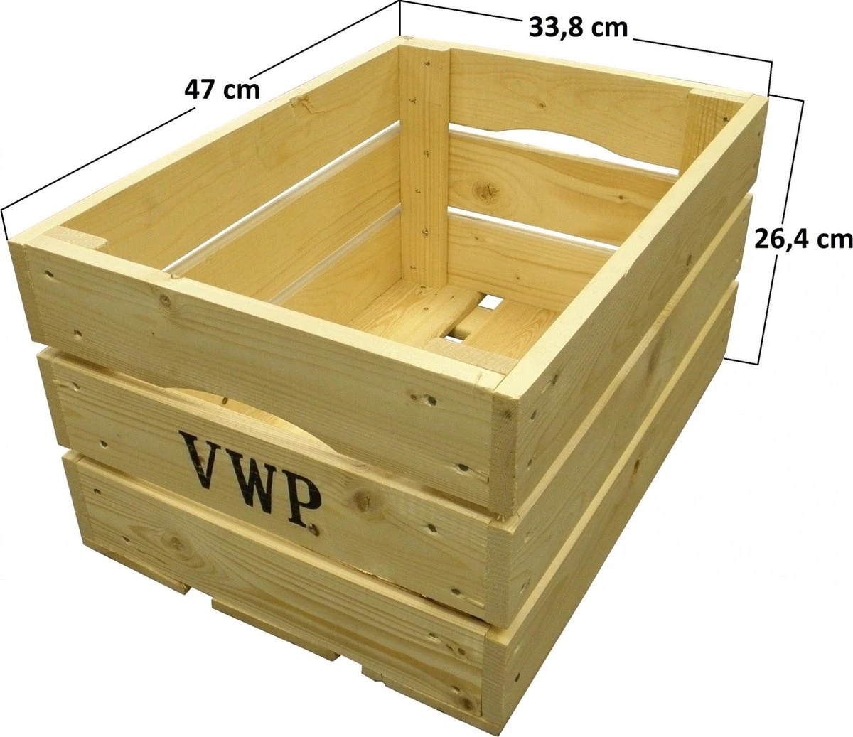 Vwp Fietskrat - Hout - 40 Liter- Naturel 2 Vwp Fietskrat - Hout - 40 Liter- Naturel - Afbeelding 2