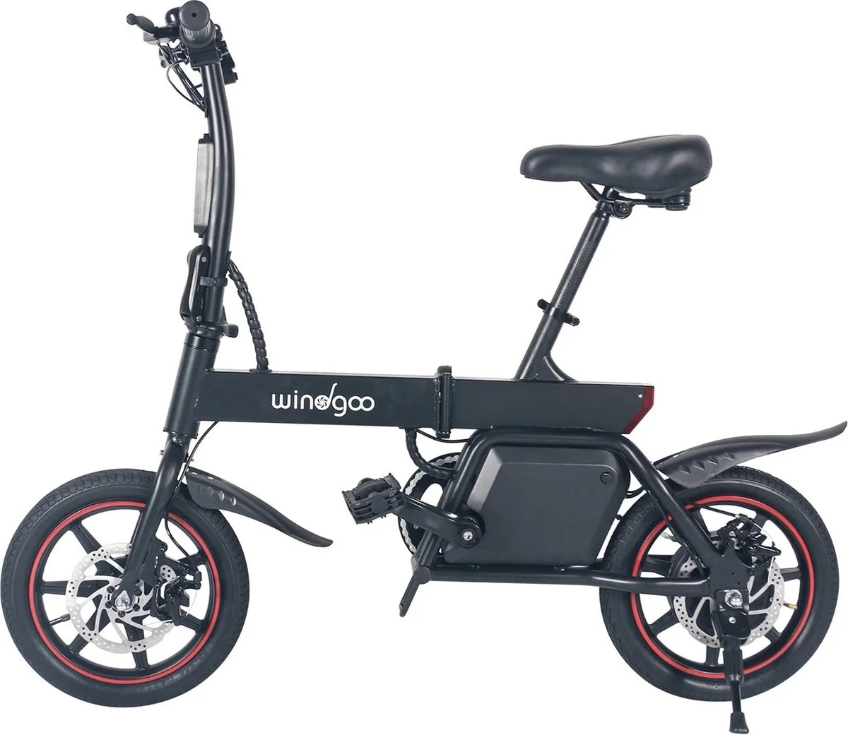 Windgoo B3 Elektrische Fiets Step Met Trapondersteuning - Zwart - 25 Km Per Uur - 350W - Geen Trappers 1 Windgoo B3 Elektrische Fiets Step Met Trapondersteuning - Zwart - 25 Km Per Uur - 350W - Geen Trappers