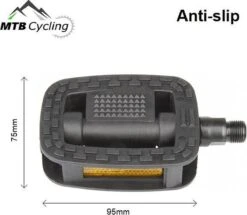 Fiets Pedalen Inclusief Bevestiging Gereedschap - Anti Slip - Trappers Voor Fiets Met Reflector - 14.2mm Schroefdraad - 9/16 Inch -Zwart -Fietsen Kortingswinkel 1200x1046 3