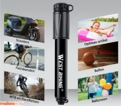 Fietspomp Racefiets | Mini Fietspomp | Met Flexible Slang | 8 Bar | Zwart -Fietsen Kortingswinkel 1200x1047 2