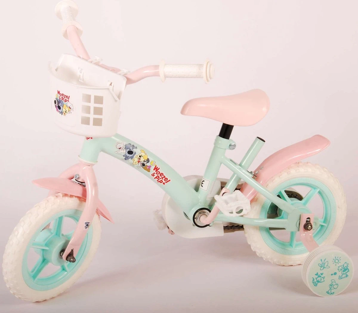Volare Woezel & Pip Kinderfiets - Meisjes - 10 Inch - Mint Blauw/Roze - Doortrapper 7 Volare Woezel & Pip Kinderfiets - Meisjes - 10 Inch - Mint Blauw/Roze - Doortrapper - Afbeelding 7