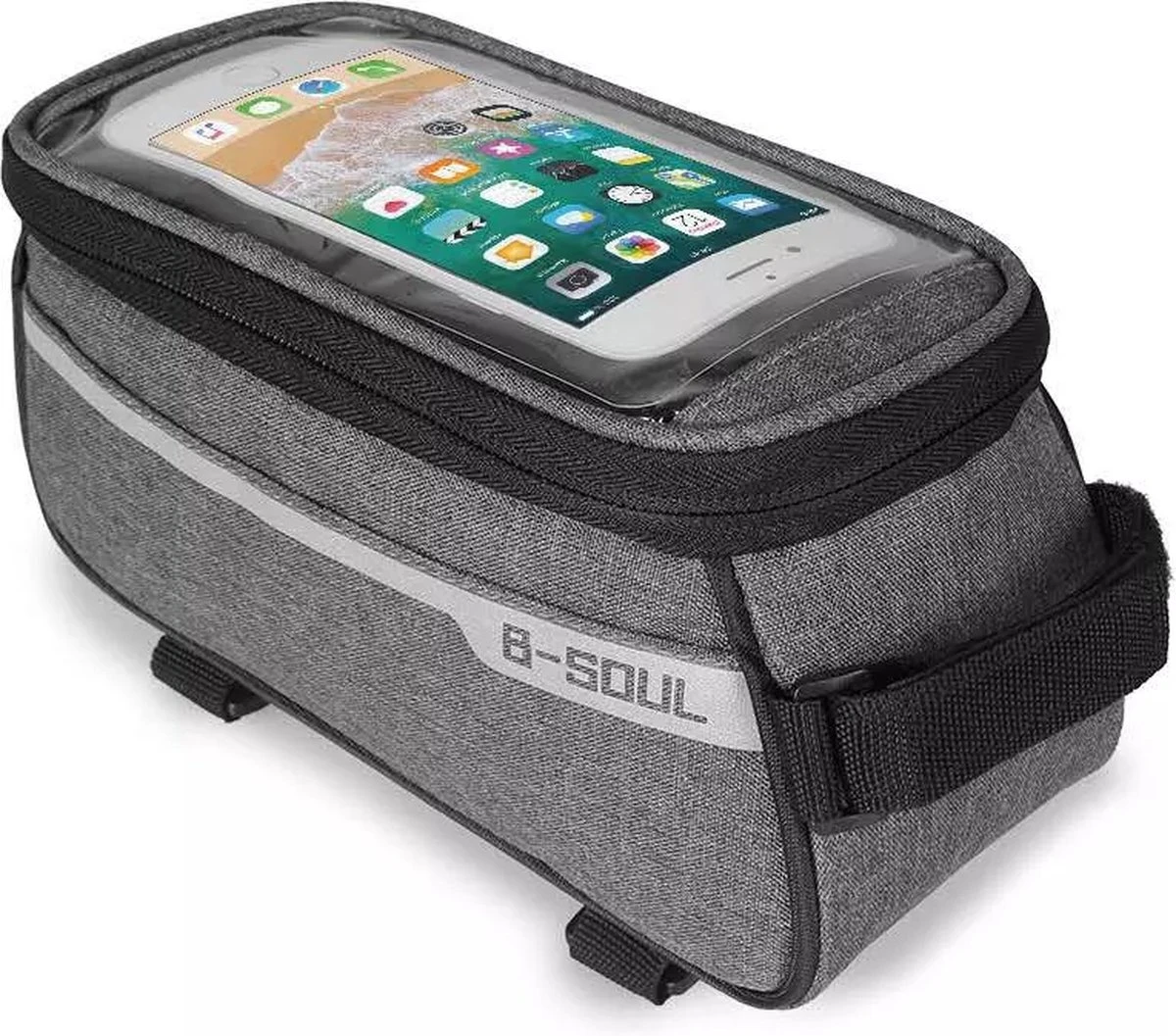 Pazzo Goods - Frame Fietstas - Stuurtas - Grijs - Telefoonhouder - Waterdicht - Fietstassen - Fiets Stuurtassen - 4 Pazzo Goods - Frame Fietstas - Stuurtas - Grijs - Telefoonhouder - Waterdicht - Fietstassen - Fiets Stuurtassen - - Afbeelding 4