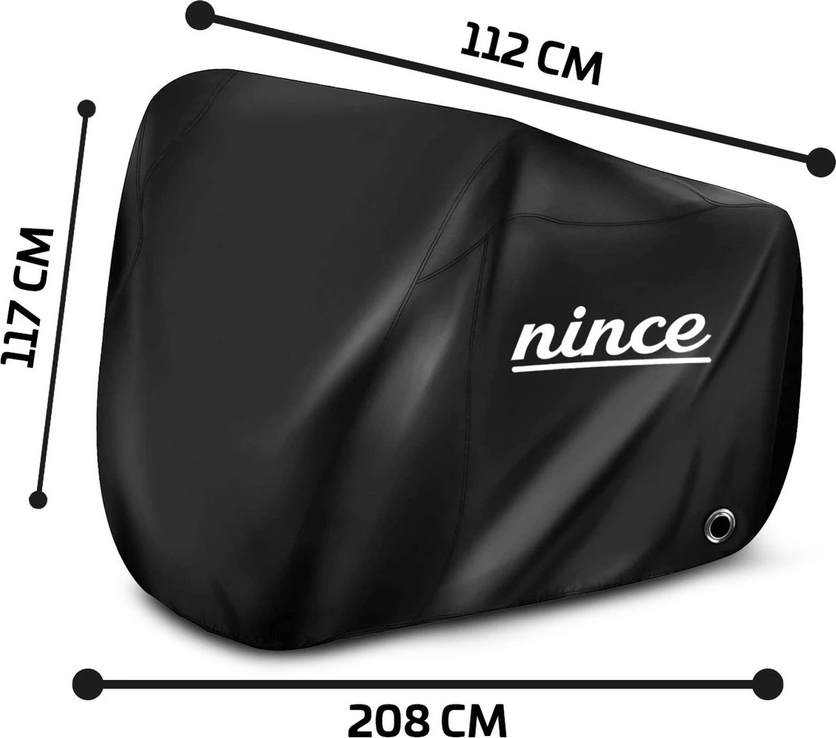 Nince Fietshoes Universeel Voor Alle Fietsen - Waterdicht 210D Oxford - Fiets Hoes Voor 2 Fietsen - Incl. Opbergzak - Zwart 3 Nince Fietshoes Universeel Voor Alle Fietsen - Waterdicht 210D Oxford - Fiets Hoes Voor 2 Fietsen - Incl. Opbergzak - Zwart - Afbeelding 3