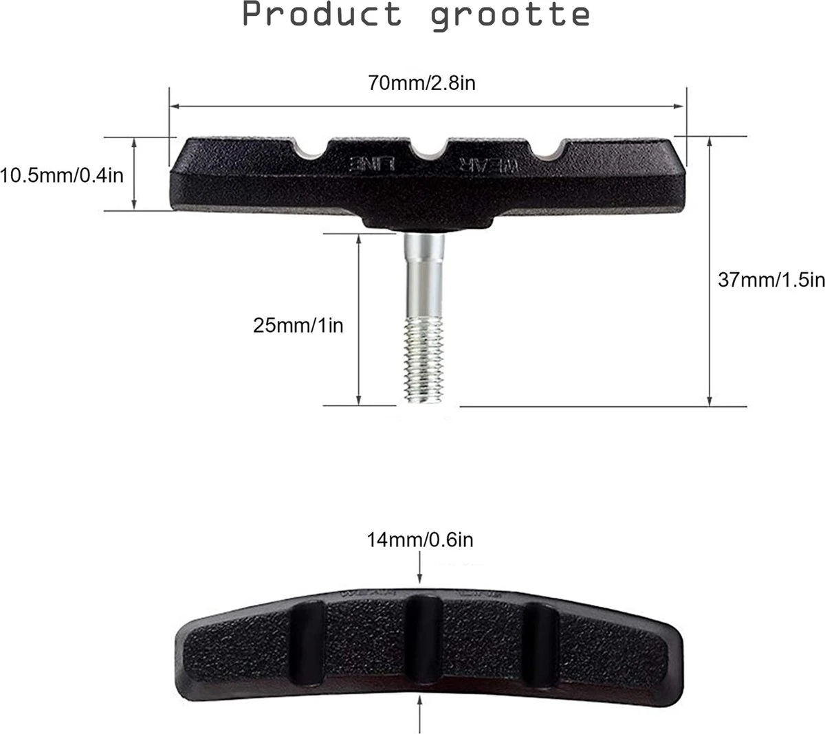 4 Set Universele Rubberen Fiets V Remblokken Set - 4 Paar – 8 Stuks – 70mm | Rubber Remblokjes | Fietsen Remblok | Remblokkenset | Remblokset Geschikt Voor Mountainbike, Stadsfiets, Vouwfiets En Tourfiets 5 4 Set Universele Rubberen Fiets V Remblokken Set - 4 Paar – 8 Stuks – 70mm | Rubber Remblokjes | Fietsen Remblok | Remblokkenset | Remblokset Geschikt Voor Mountainbike, Stadsfiets, Vouwfiets En Tourfiets - Afbeelding 5