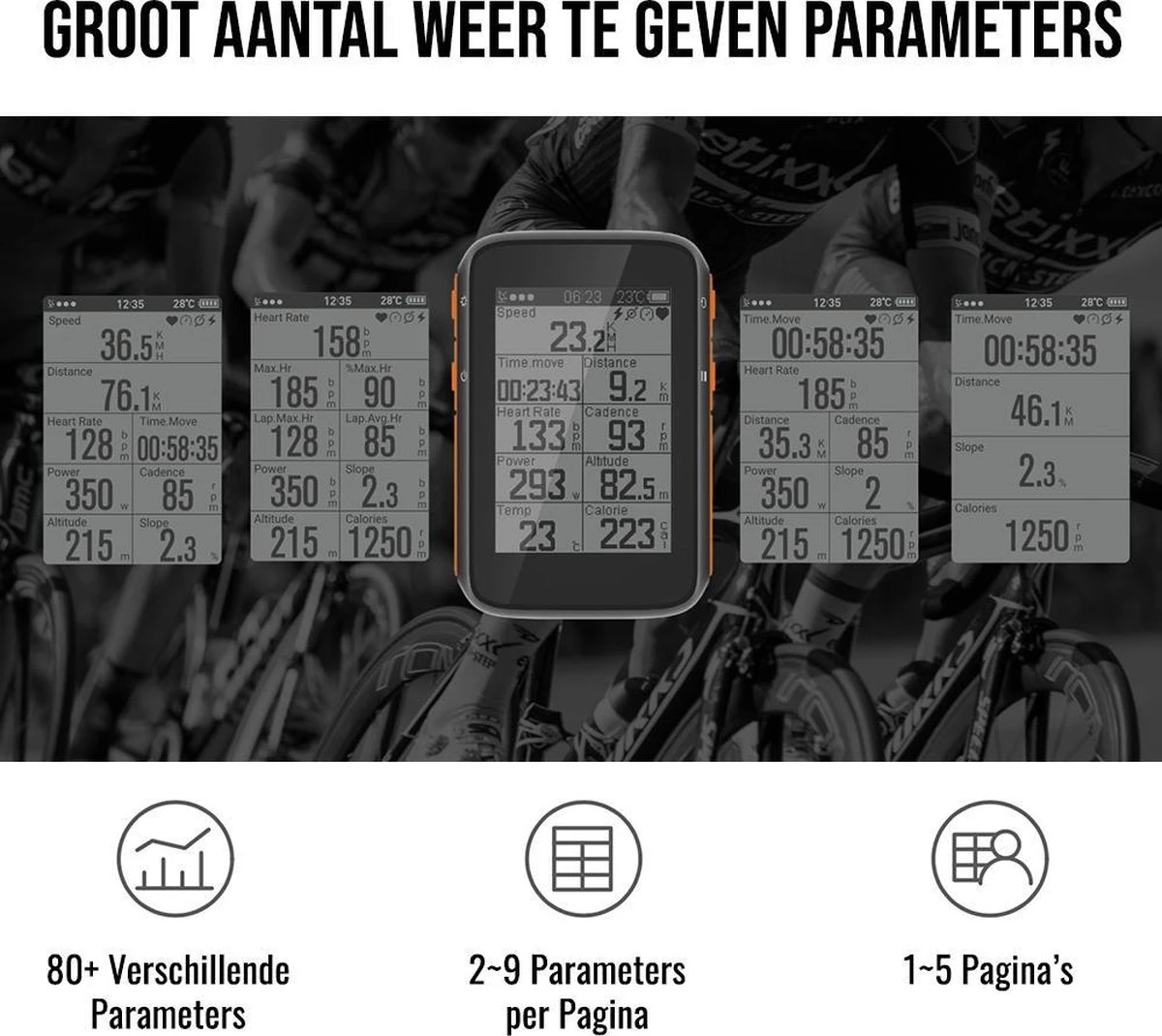LHP BC200 Fietscomputer Draadloos 3-in-1 Bundel - Hartslagmeter Borstband - Cadanssensor - Kilometerteller GPS - 80+ Functies - 2.4 Inch LCD Scherm - Bluetooth & ANT+ 12 LHP BC200 Fietscomputer Draadloos 3-in-1 Bundel - Hartslagmeter Borstband - Cadanssensor - Kilometerteller GPS - 80+ Functies - 2.4 Inch LCD Scherm - Bluetooth & ANT+ - Afbeelding 12