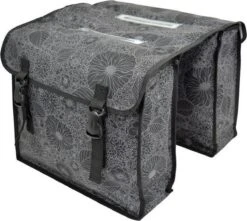 New Looxs New Looks Fiori Fietstas Kathy Zwart Gebloemd - Dubbele Fietstas Zwart / Grijs - 30 Liter