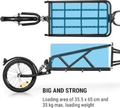 Klarfit Follower Fietsaanhanger Set - Fietskar 16" Luchtband - Aanhangwagen 35 Kg Belastbaarheid - Transporttas 120 Liter -Fietsen Kortingswinkel 1200x1077 2