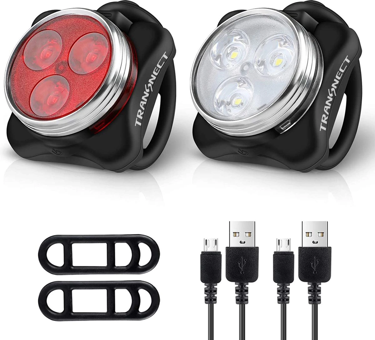 Fietsverlichting USB Oplaadbaar - Waterdicht Fietslamp - LED Fietslampjes - Voorlicht En Achterlicht - Voor Fiets 1 Fietsverlichting USB Oplaadbaar - Waterdicht Fietslamp - LED Fietslampjes - Voorlicht En Achterlicht - Voor Fiets