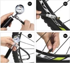 LHP Fietspomp Mini - Analoog Drukmeter - Inclusief Naaldventiel En Fietsbandreparatieset -Fietsen Kortingswinkel 1200x1090 3