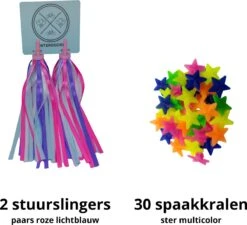 Entergoods® Fietsversiering Kinderfiets- Stuurslingers En Spaakkralen - Combi/Set - Fietsversiering Kinderen - Prinsessen Streamers Stuur + Spaakkralen Ster -Fietsen Kortingswinkel 1200x1094 4