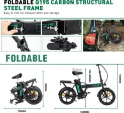 HITWAY Elektrische Fiets Met 36V 7.5Ah Verwijderbare Batterij, Bereik Tot 75 Km Lange Afstand Elektrische Fiets 16 Inch, 250W Achtermotor E-Citybike Holland Bike -Fietsen Kortingswinkel 1200x1098 6