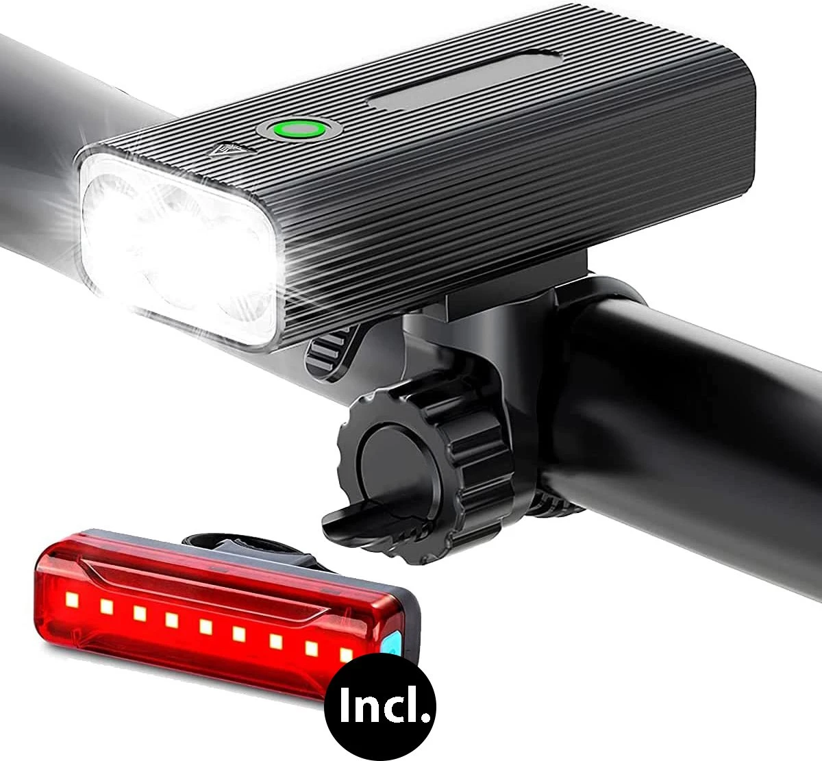 BikePro LED Fietsverlichting Set - Voorlicht En Achterlicht - USB Oplaadbaar - Fietslamp - Koplamp Fiets - Fietslampjes - Fietslichten 1 BikePro LED Fietsverlichting Set - Voorlicht En Achterlicht - USB Oplaadbaar - Fietslamp - Koplamp Fiets - Fietslampjes - Fietslichten