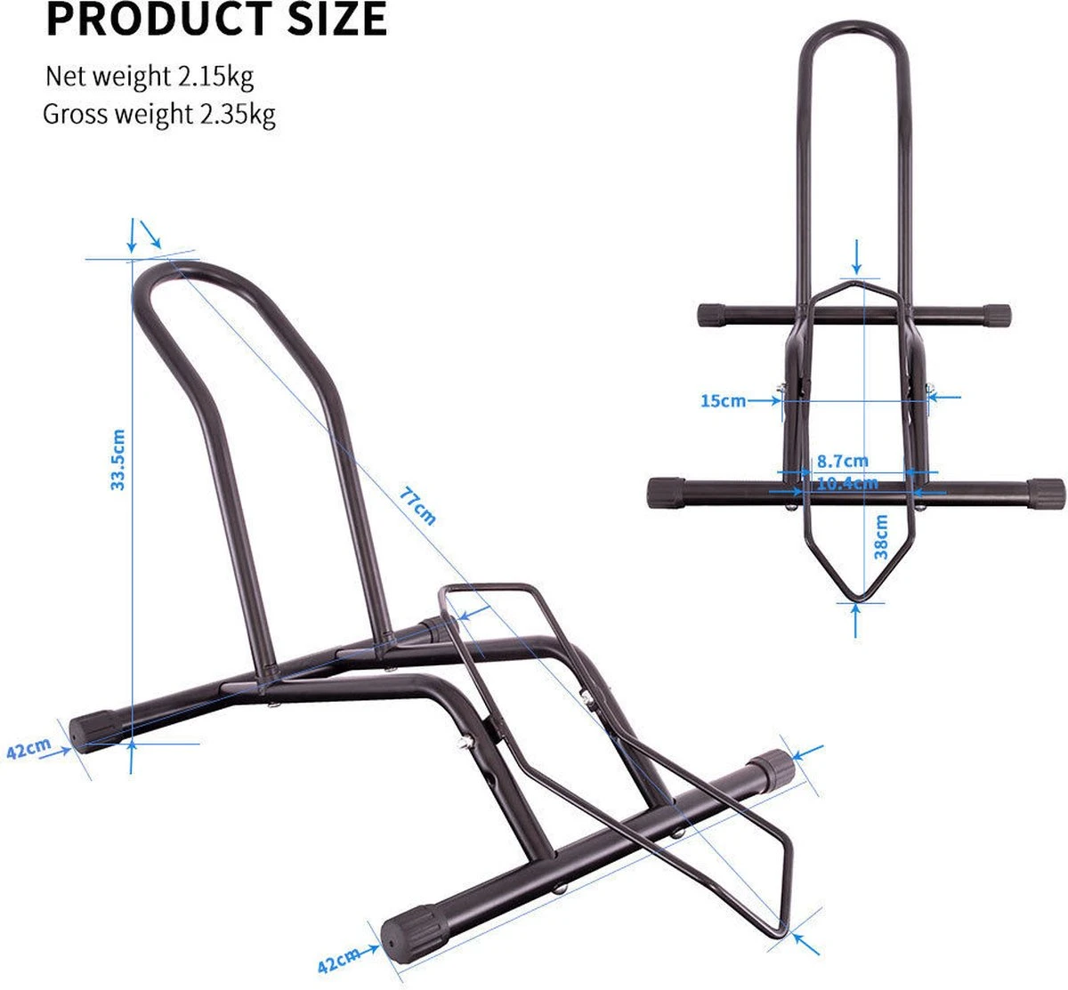Merkloos Decopatent® Fietsenrek Voor Of Achterwiel - Fietsen Rek Racefiets, Mountainbike, Mtb Etc - Fietshouder - Achterwiel Standaard / Voorwiel Standaard - Bike Stand - Fietsstandaard Fietsen - Zwart 5 Merkloos Decopatent® Fietsenrek Voor Of Achterwiel - Fietsen Rek Racefiets, Mountainbike, Mtb Etc - Fietshouder - Achterwiel Standaard / Voorwiel Standaard - Bike Stand - Fietsstandaard Fietsen - Zwart - Afbeelding 5