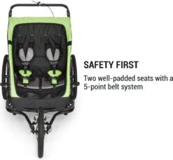 Klarfit Kiddy King Fietskar Voor Kinderen - Fietsaanhanger Voor 1 Tot 2 Kinderen Vanaf 12 Maanden - Joggerbuggy - Met Gaas En Regehoes - Inclusief Opbergruimte -Fietsen Kortingswinkel 1200x1113 3