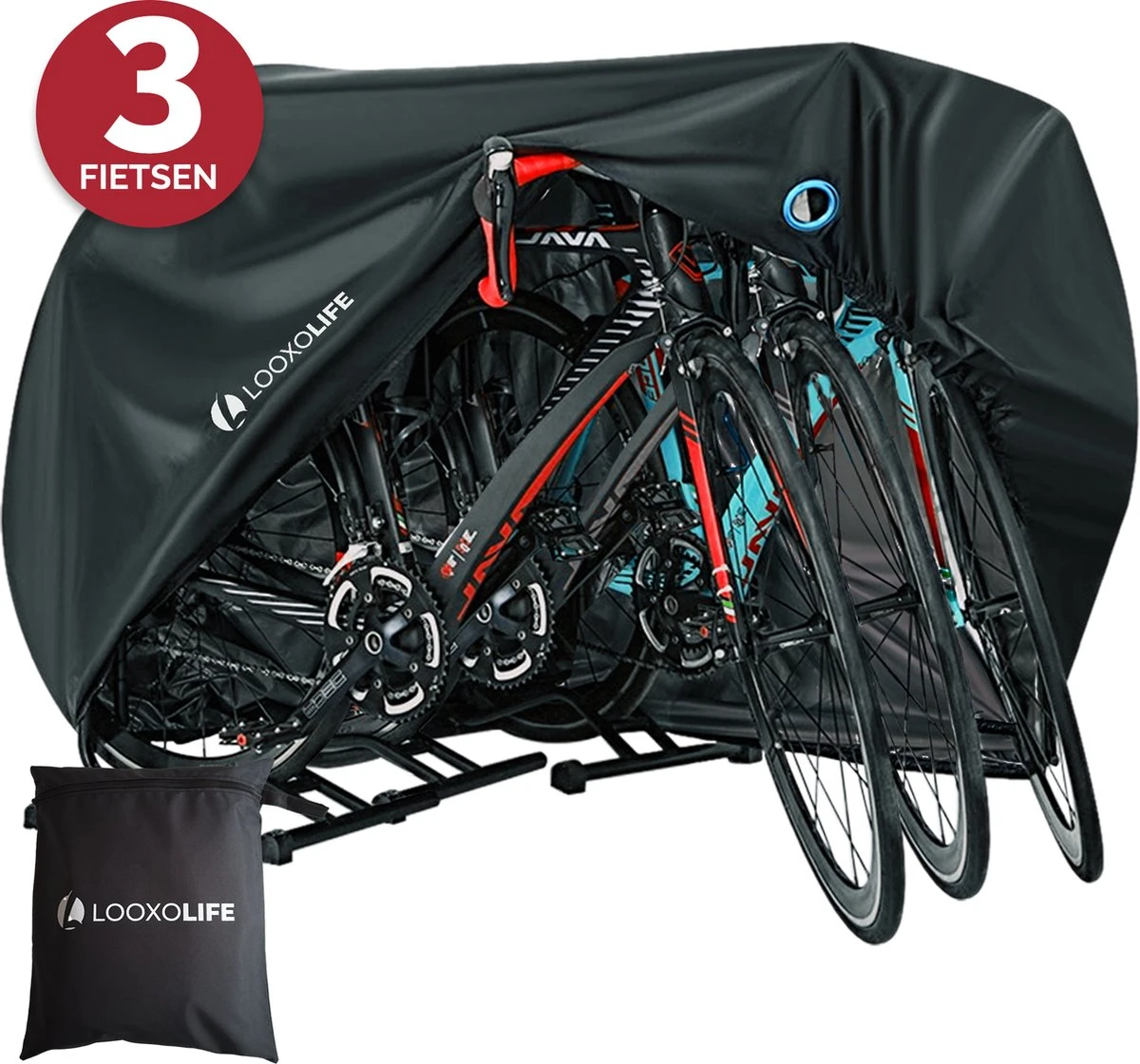 Fietshoes Waterdicht - Voor 2 Fietsen Of 3 Fietsen - Fietshoes 3XL - Extreem Sterk & Dik - PU Coating - Dichtgelaste Stiksels 1 Fietshoes Waterdicht - Voor 2 Fietsen Of 3 Fietsen - Fietshoes 3XL - Extreem Sterk & Dik - PU Coating - Dichtgelaste Stiksels